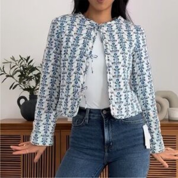 Caroline Constas White and Blue Jacket - Picture 1 of 8
